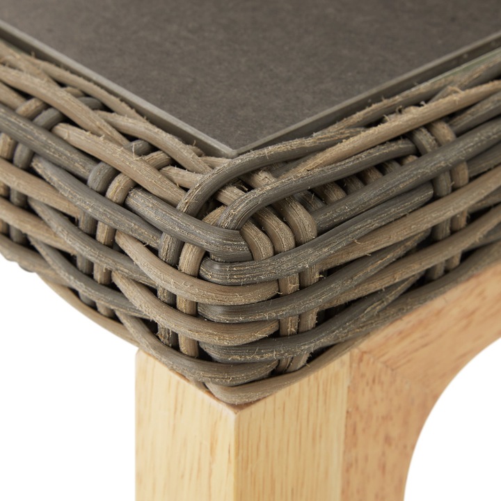 Produktbild tectake Rattan Bartisch Kutina mit 2 Stühlen Latina (96 cm)
