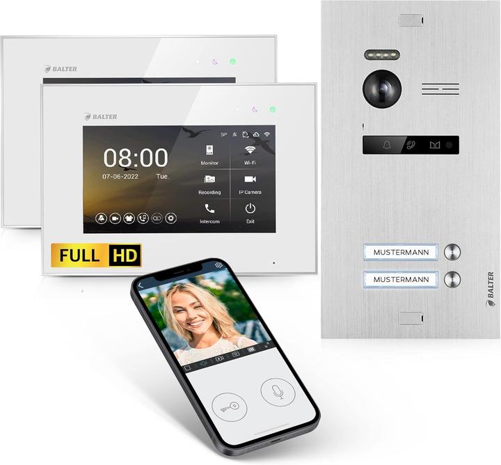 Immagine prodotto Balter EVO-HD Video Türsprechanlage für 2 Familienhaus (WiFi)