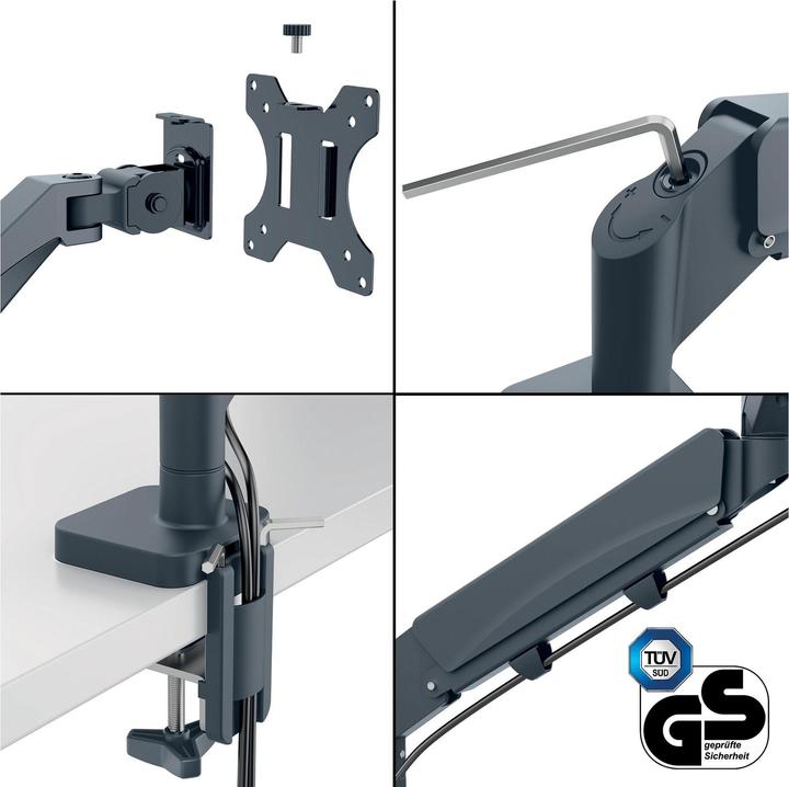 Produktbild Leitz Ergo Platzsparender Dual Monitorarm mit Laptophalterung (Boden, 32")