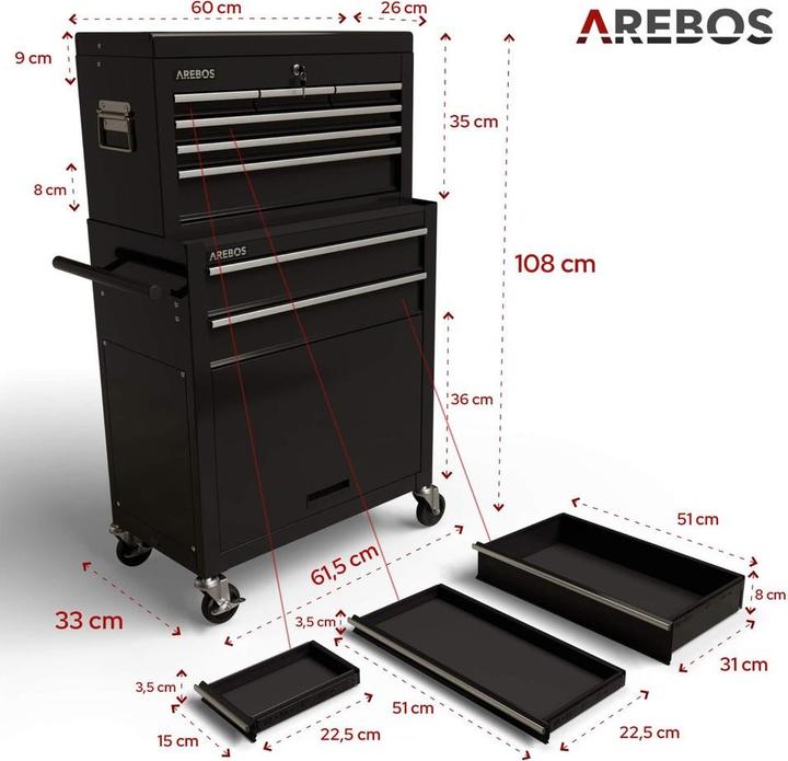 Actual product image Arebos Workshop trolley (9x)