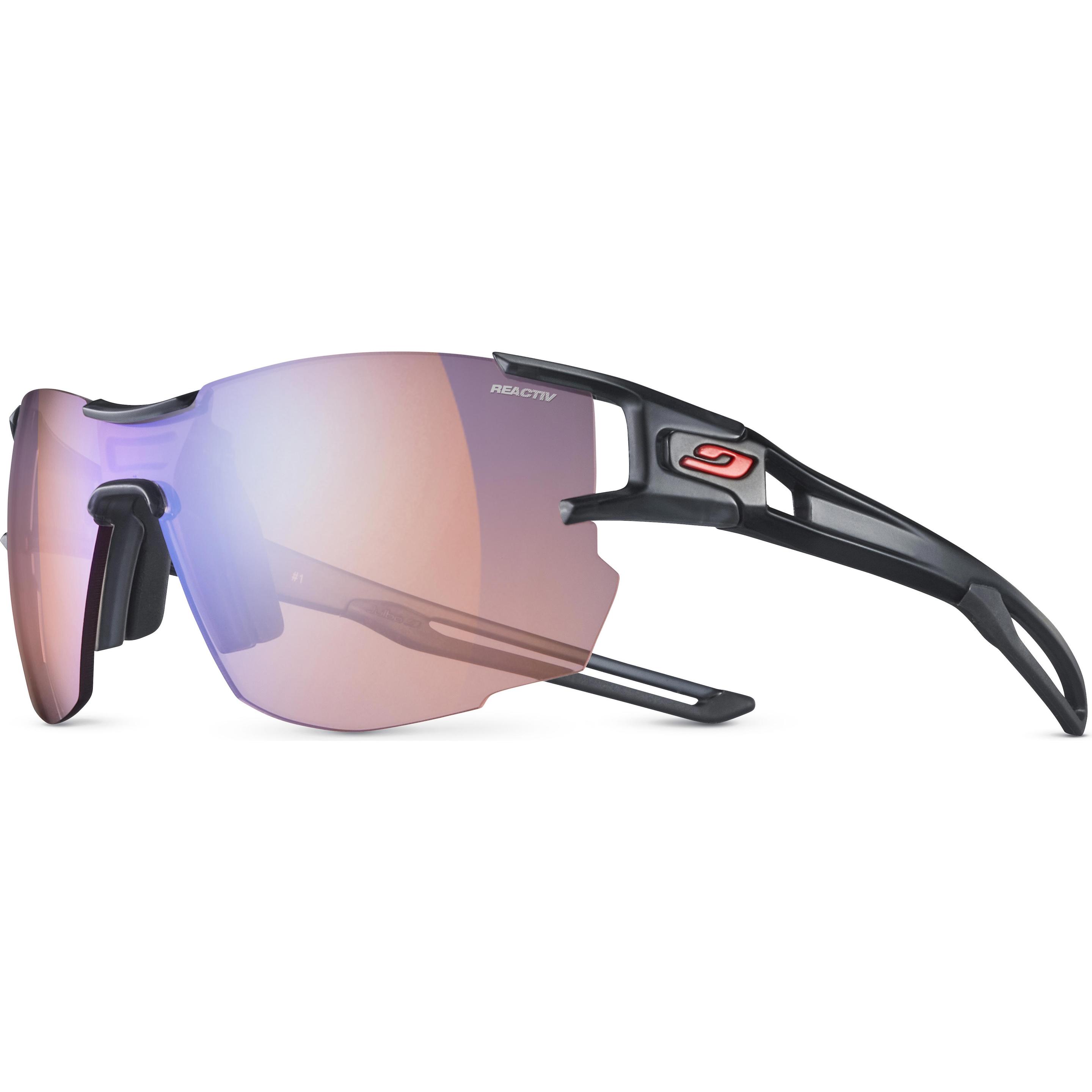 Julbo, Herren, Sportbrille, Aerolite Zebra Light (Schwarz, Pink), Schwarz