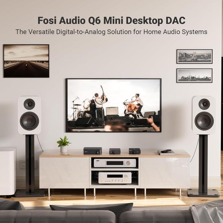 Produktbild Fosi Audio Q6 Mini DAC – USB-C, OPT/COAX – RCA & Sub – 32bit/768kHz (USB-DAC)