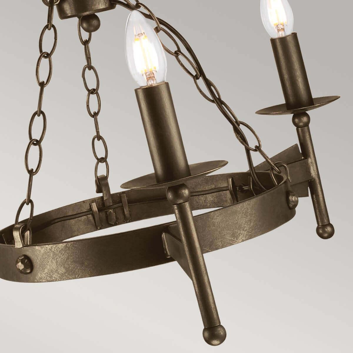 Thumbnail - Elstead Lighting, Kronleuchter, Cromwell Kronleuchter E14 3-fach Alte Bronze, Made in UK (60 cm)
