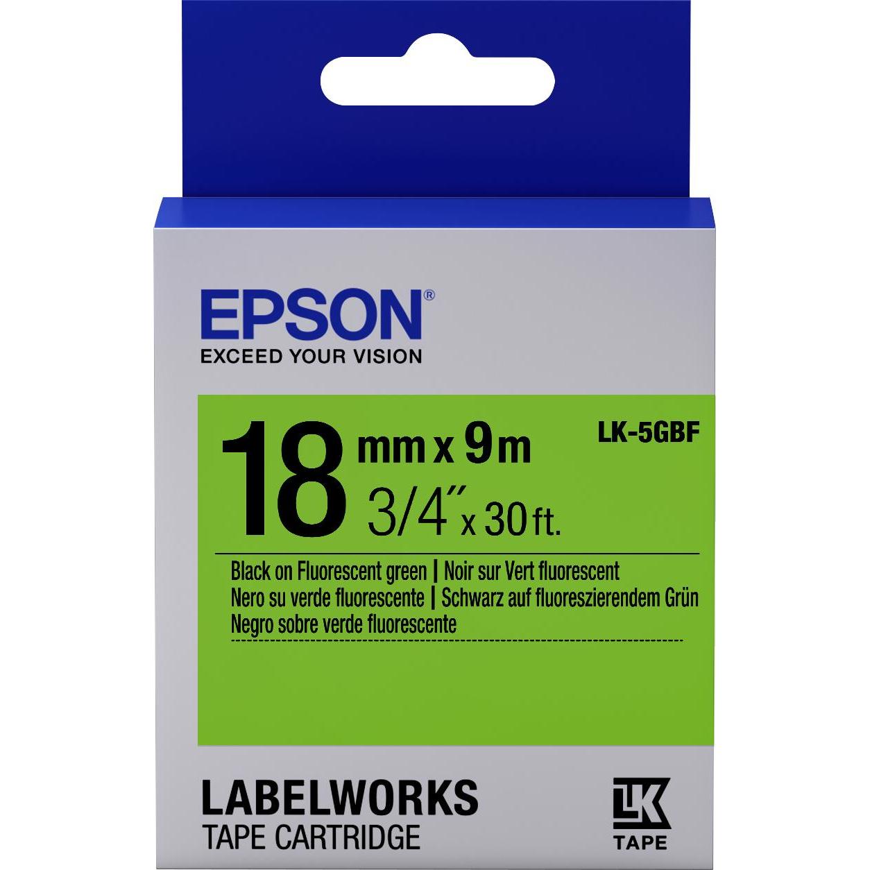 Epson, Beschriftungsband, Etikettenkassette Lk-5gbf (1.80 cm, Schwarz)