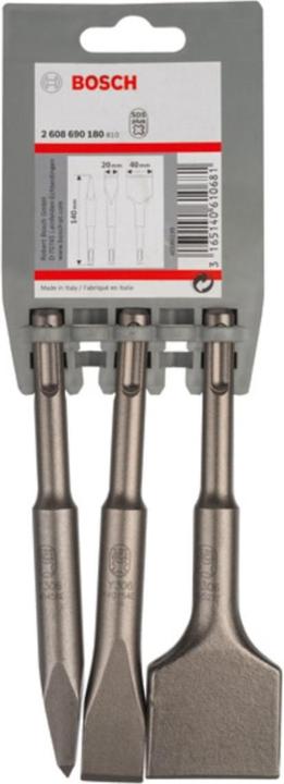 Produktbild Bosch Professional Zubehör 3-tlg. Kurzmeisselset, SDS plus, 0/20/40 mm (40 mm)