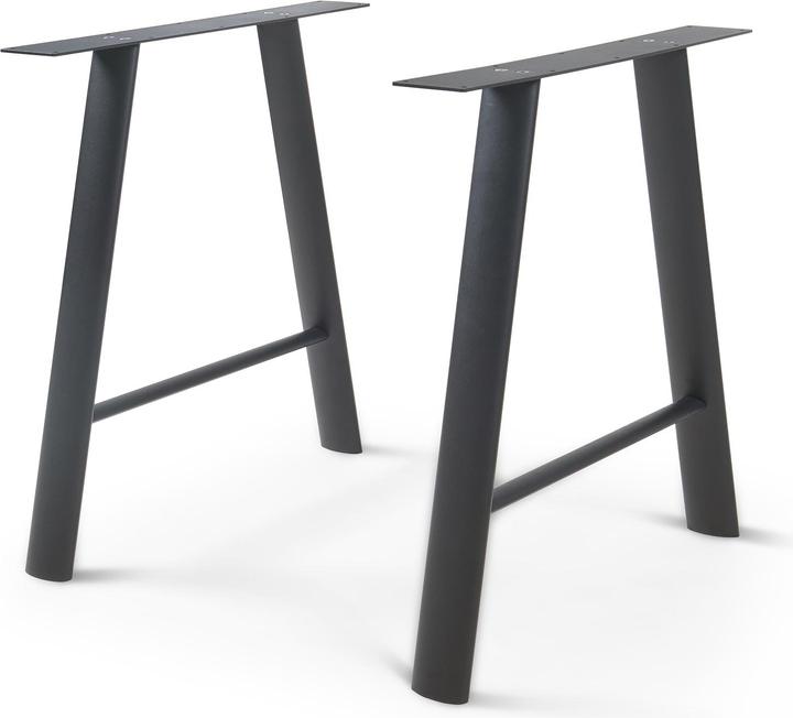 En.Casa Tischgestell 2er Set Hullem Stahl 72x70x10 cm Schwarz