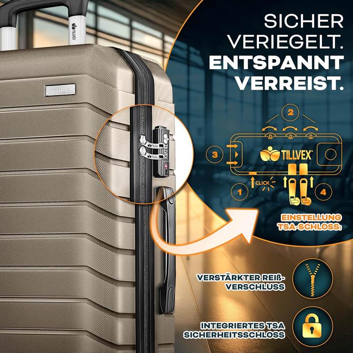 Actual product image Tillvex 3-teiliges Reisekoffer Set mit Gepäckwaage & Kofferzubehör