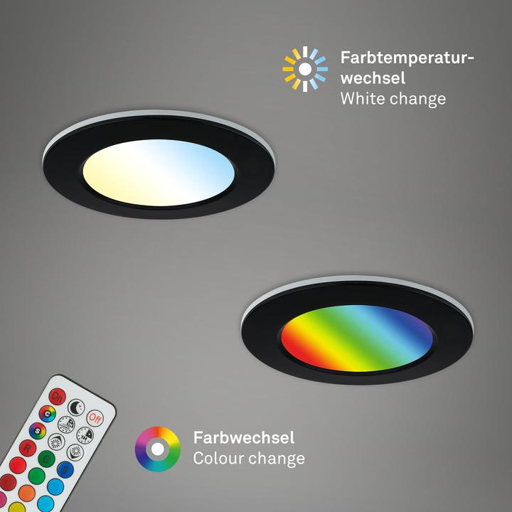 Produktbild Briloner RGB-CCT LED Einbauleuchten-Set,schwarz,3xLED/4,8W, IP65 (450 lm)