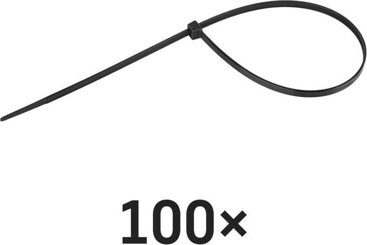 Actual product image Emos Cable tie 350×4,8, black, 100 pcs (Plastic cable ties, 350 mm, 100 pcs.)