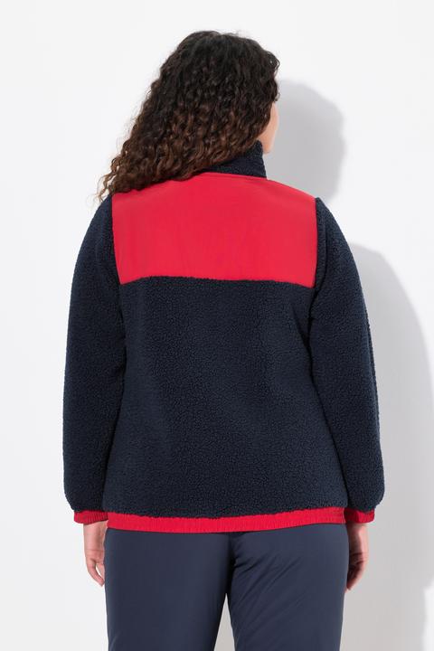 Actual product image Ulla Popken Color Block Teddy Fleece Jacket (46, 48)