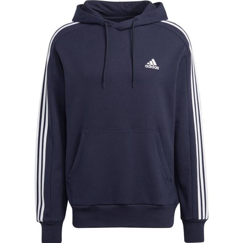 adidas, Uomini, Felpa + Maglione, Essentials French Terry 3-Streifen Hoodie, Blu, (XXL)