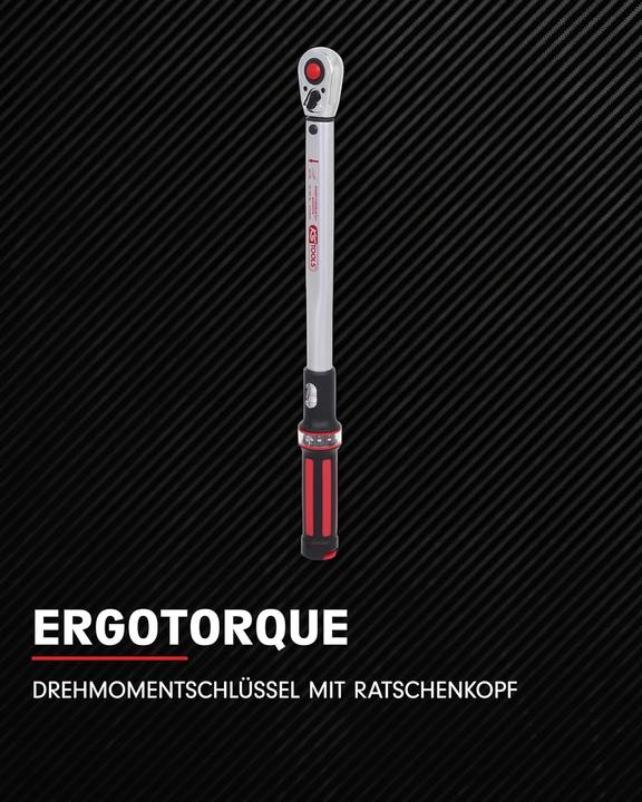 Produktbild KS Tools 1/2 ERGOTORQUE40-200 Rot, Ratschen-Drehmomentschl. (1/2", 40 - 200 Nm)