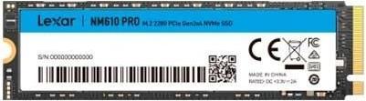 Produktbild Lexar Disque SSD NM610 Pro 500Go - NVMe M.2 Type 2280 (500 GB, M.2 2280)