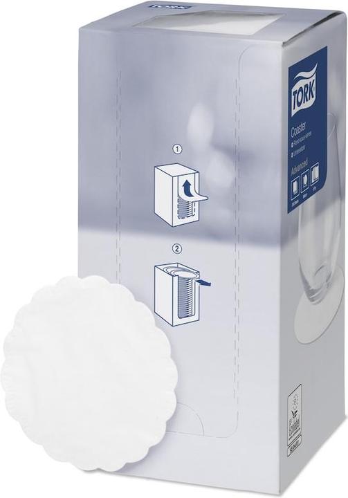 Produktbild Untersetzer rund 9cm weiss 8lg (8x, Glasuntersetzer)