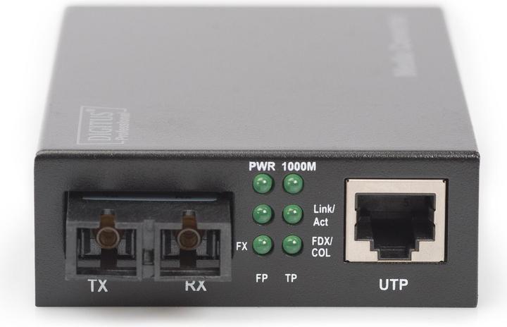 Produktbild Digitus Gigabit Medienkonverter 10/100/1000Base-TX zu 1000Base-SX Inkl Netzteil SC Buchse duplex multimod...
