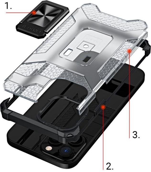Immagine prodotto Hurtel Crystal Ring Case Kickstand Cover robusta e robusta per iPhone 12 Pro Max nero (Apple iPhone 12 Pro Max)