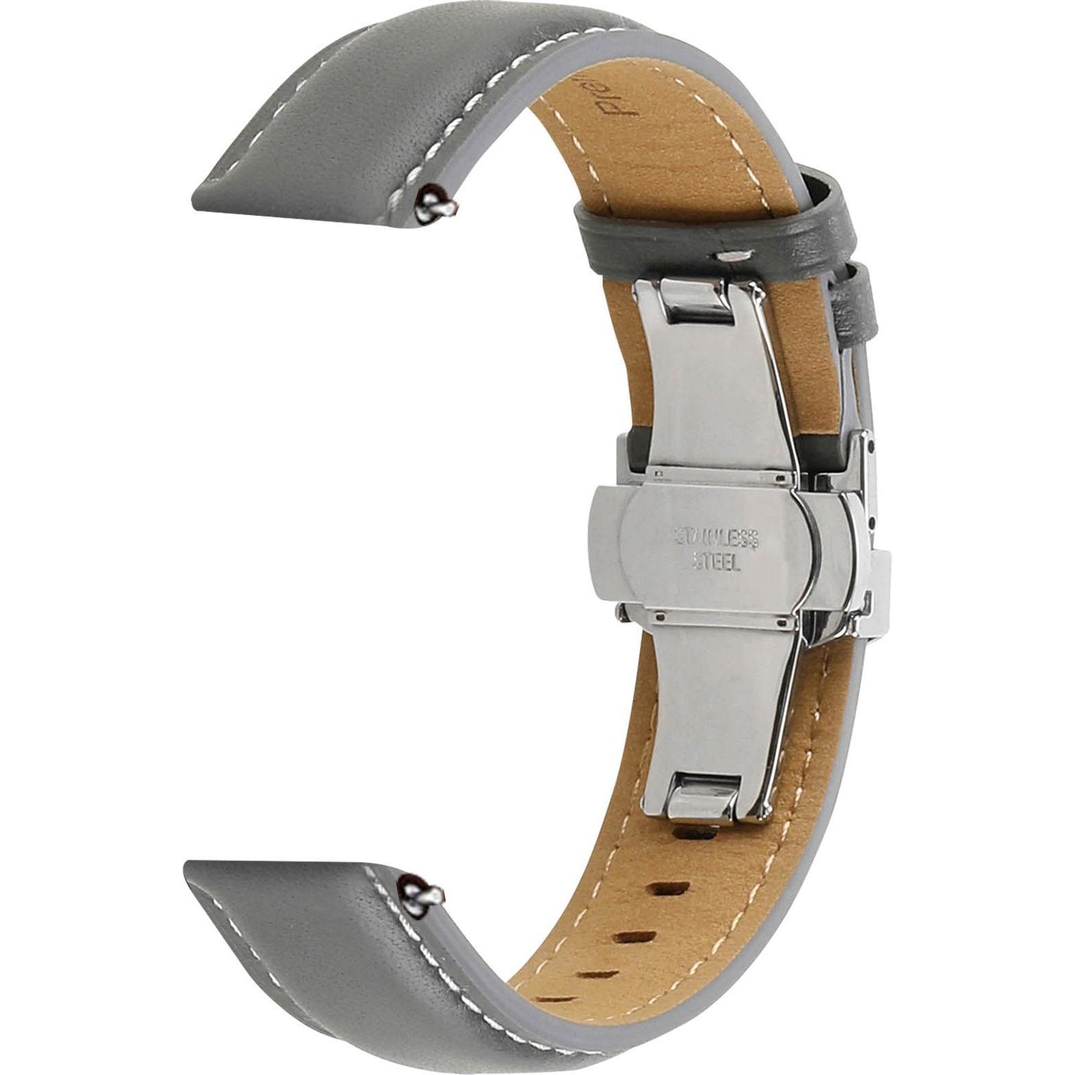 Avizar Ersatzarmband (22 mm, Leder, 4, 5 Pro), Uhrenarmband, Grau