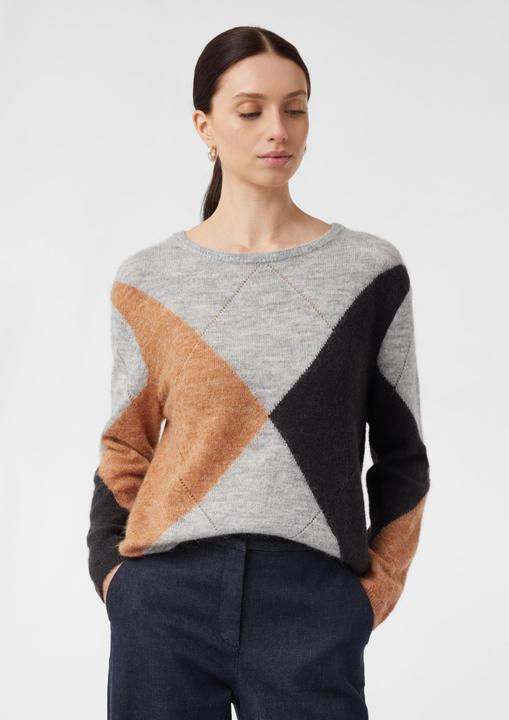 Produktbild Comma Strickpullover Strickpullover aus Alpakawollmix mit Rautenmuster (S)