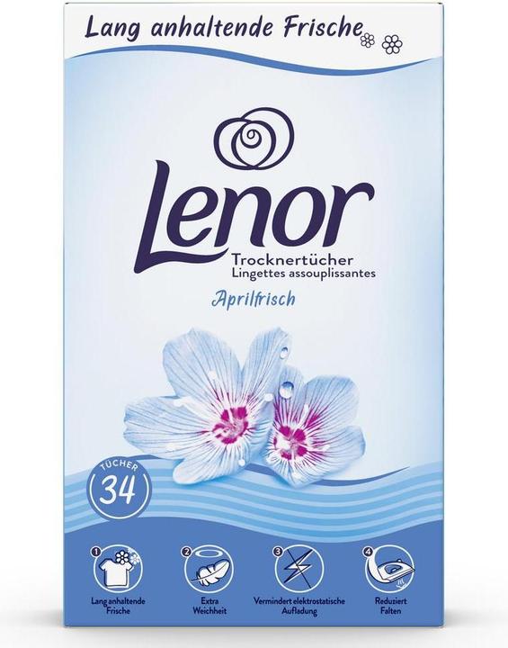 Productafbeelding Lenor Droogdoekjes April Fresh (34 Wascycli, Washandjes)