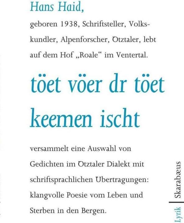 Nährwerte und Zutaten töet vöer dr töet keemen ischt (Hans Haid, Deutsch)