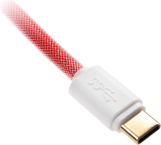 Produktbild Ducky Premicord Apple Red Spiralkabel, USB Typ C auf Typ A - 1,8m (1.80 m, USB 2.0)