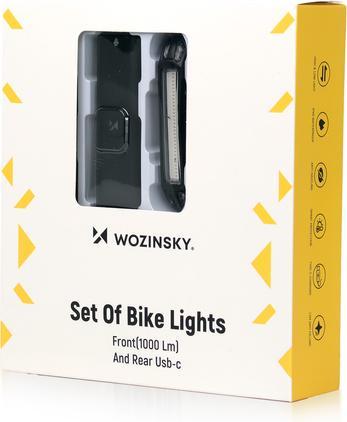 Immagine prodotto Wozinsky WSBLB3 Fahrradlicht-Set vorne (1000 lm) und hinten, USB-C, Schwarz (1000 lm, 100 lm)