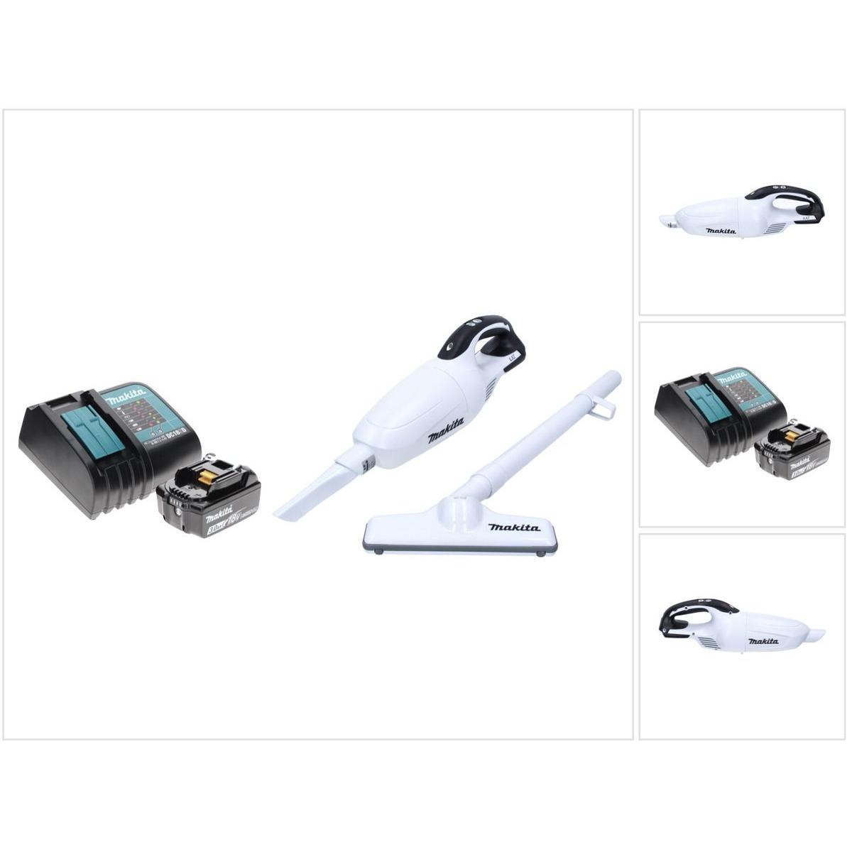 Makita DCL 181 FSF1 W Akku Staubsauger 18 V Weiss + 1x Akku 3,0 Ah + Ladegerät, Staubsauger, Weiss