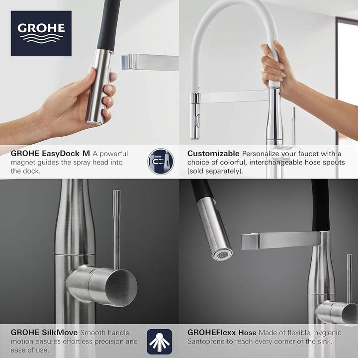 Immagine prodotto Grohe Rubinetto cucina monocomando con spruzzatore magnetico e finitura resistente