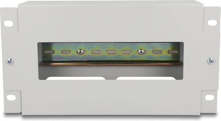 Produktbild Delock 10" Schutzschalterleiste mit Abdeckung und Hutschiene 3 HE Metall grau