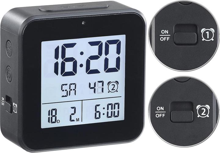 Produktbild Infactory Funkwecker mit 2 Weckzeiten & Hygro-/Thermometer