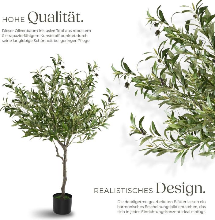Image du produit tectake Künstlicher Olivenbaum Oleand, realistische Textur (120 cm)