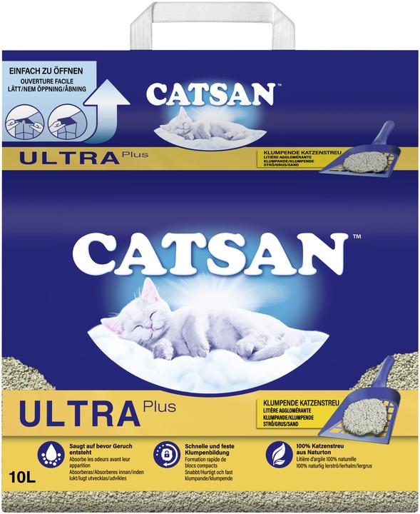 Catsan Ultra Plus (Klumpend, Neutralisierend, Biologisch abbaubar, 10.30 kg)