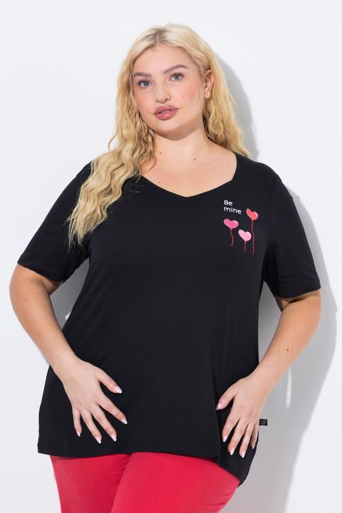 Image du produit Ulla Popken Haut de pyjama avec coeurs, manches courtes (46, 48)