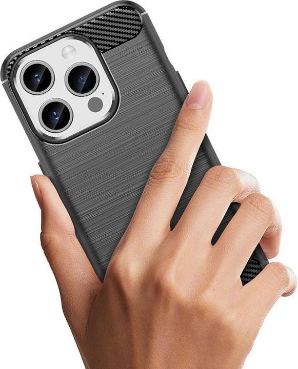 Produktbild Hurtel Flexible carbon pattern case for iPhone 15 Pro Carbon Case - black (Apple iPhone 15 Pro)