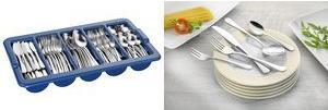 Produktbild Esmeyer Besteckkasten Silvia 18/0, Edelstahl, Silber/blau, 55 x 33 x 8.5 cm, 181 (181 Stück, Besteck Set)
