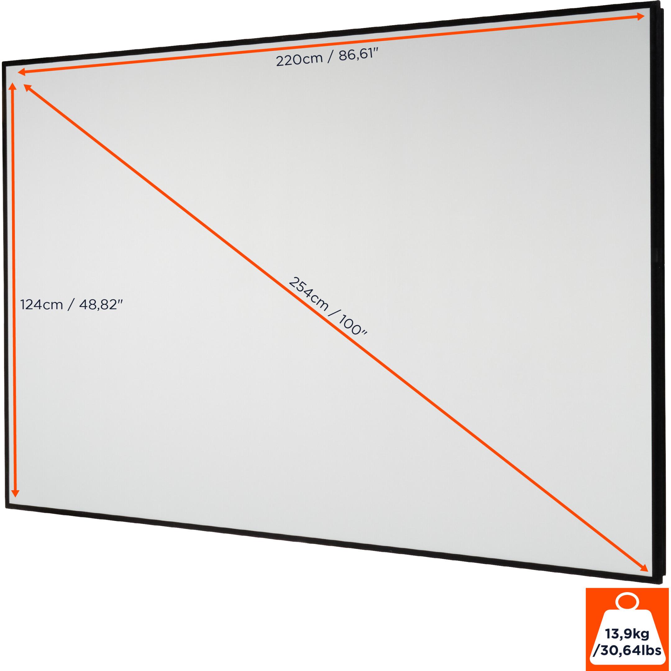 Thumbnail - Celexon HomeCinema Hochkontrastleinwand Frame 220 x 124 cm, 100" - Dynamic Slate ALR (100", 16:9), Leinwand, Schwarz