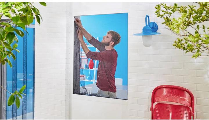 Actual product image tesa 3x STANDARD insect screen for windows, with Velcro tape, without drilling (130 x 150 cm)