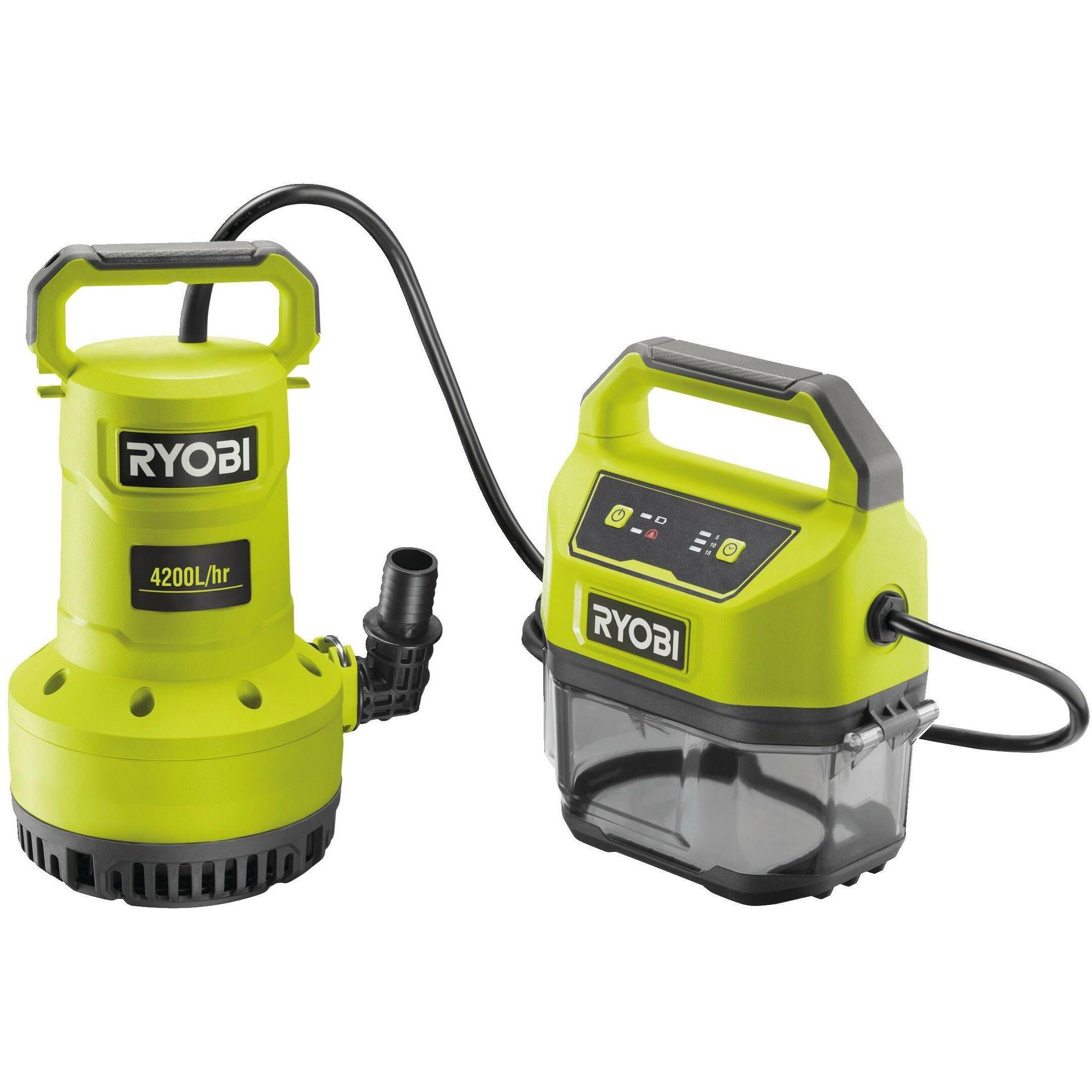 Ryobi, Pompa da giardino, 18V vandens siurblys (Pompa per acque cariche)