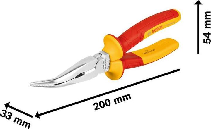 Actual product image Bosch Professional VDE needle nose pliers curved (60 mm)