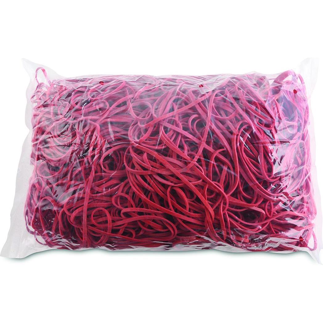 Office Products, Gummiband, Schutzvorrichtungen, medizinisch, 130 mm, 1,5 x 3 mm, 60 % Gummi, 1000 g, Hitze, rot