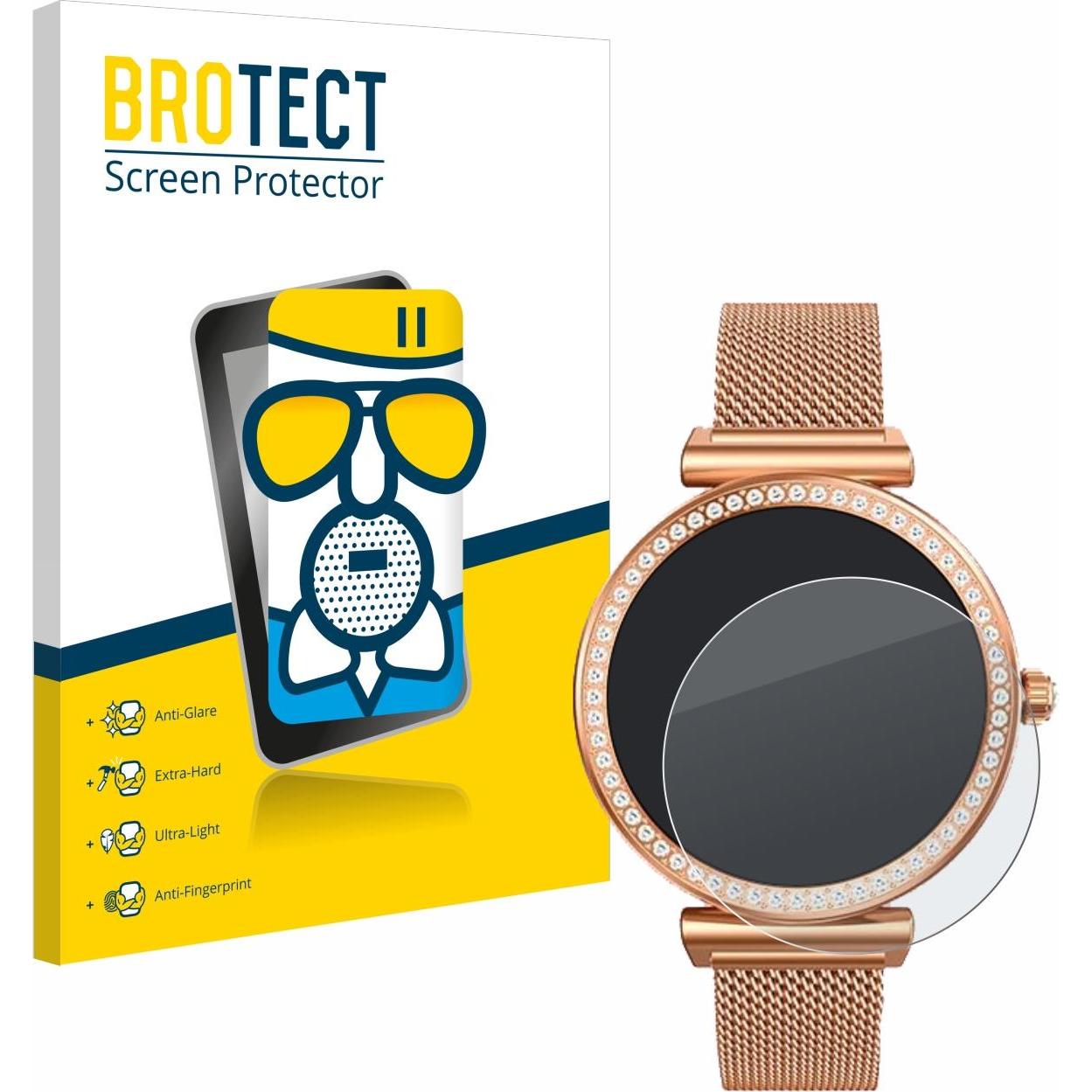 BROTECT Schutzglas Schutzfolie Displayschutz Display Schutz Glas Folie matt, Smartwatch Schutzfolie, Grau