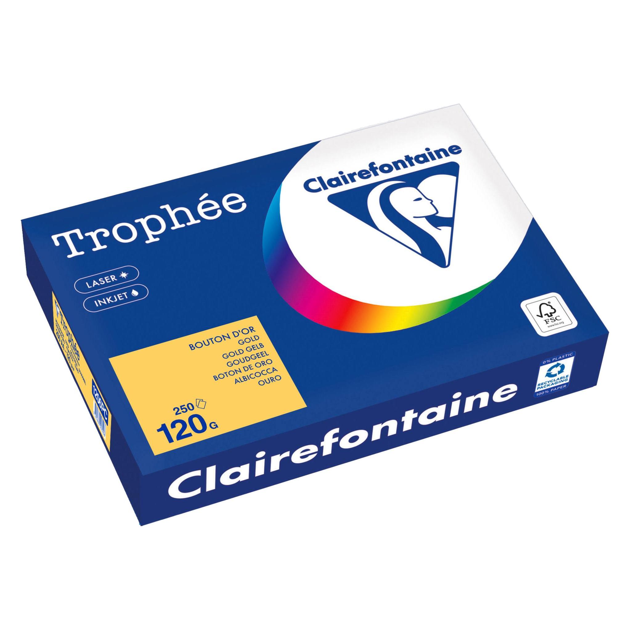 5 X Clairefontaine Kopierpapier 1206PC A4 120g Goldgelb 250 Blatt