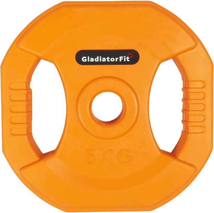 Actual product image Gladiatorfit Rubber weight disc with handles (1 x 5 kg)