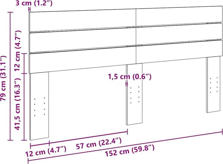 Image du produit vidaXL Kopfteil (3 x 152 x 79 cm)