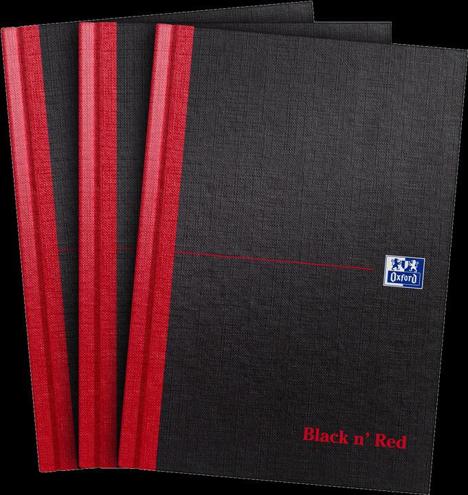Actual product image Oxford Black n'Red (A5, Lined, Hardcover)