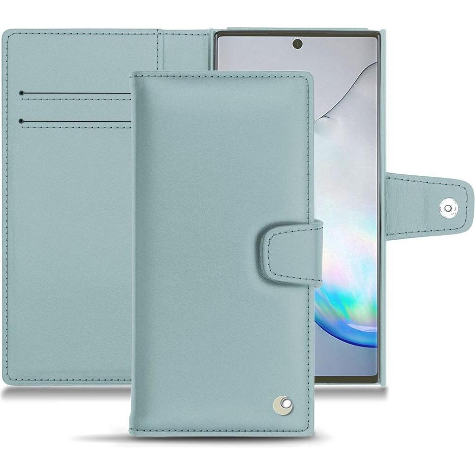 Noreve Lederschutzhülle Wallet (Samsung Galaxy Note 10+), Smartphone Hülle, Blau