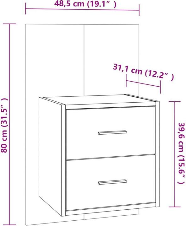 Actual product image VidaXL Zima (48.5 x 32.5 x 80 cm)