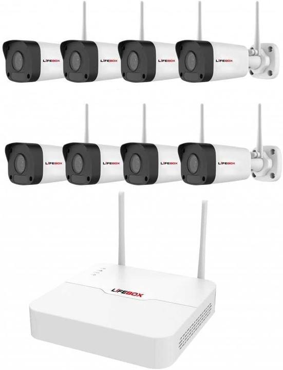 Immagine prodotto LifeBox Set videosorveglianza WiFi 8 telecamere con disco rigido 2 TB