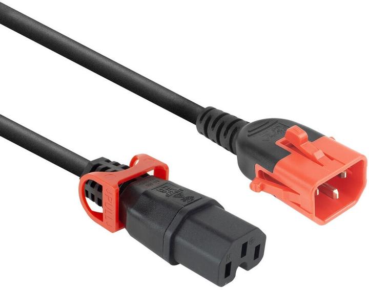 ACT Netsnoer C14 IEC Lock+ dubbele vergrendeling - C15 IEC Lock+ zwart 3 m, PC3876