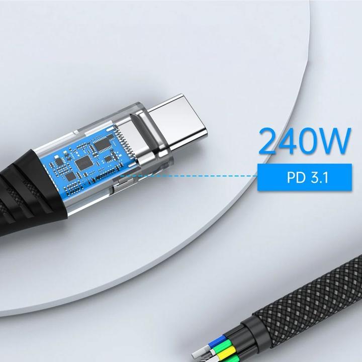 Image du produit Choetech XCC-1051 Câble USB-C vers USB-C, PD 240W 1.8m (noir) (1.80 m, USB 3.1, 240 W)